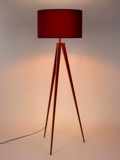 Tripod Floor Lamp Burgundy Red