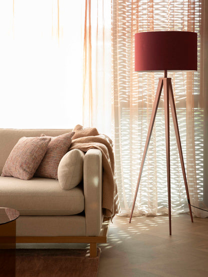 Tripod Floor Lamp Burgundy Red