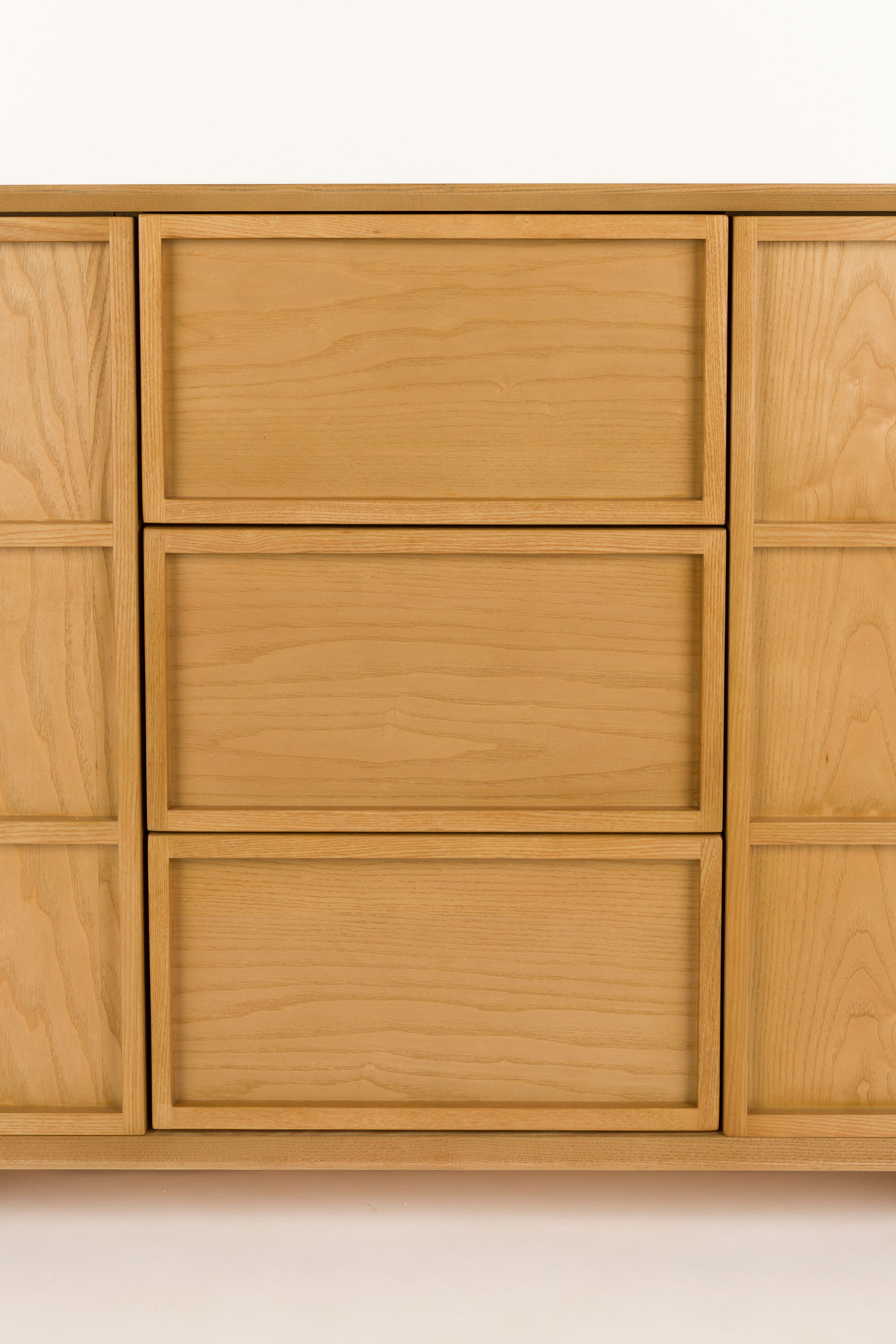 Raster Ash Wood Sideboard - High