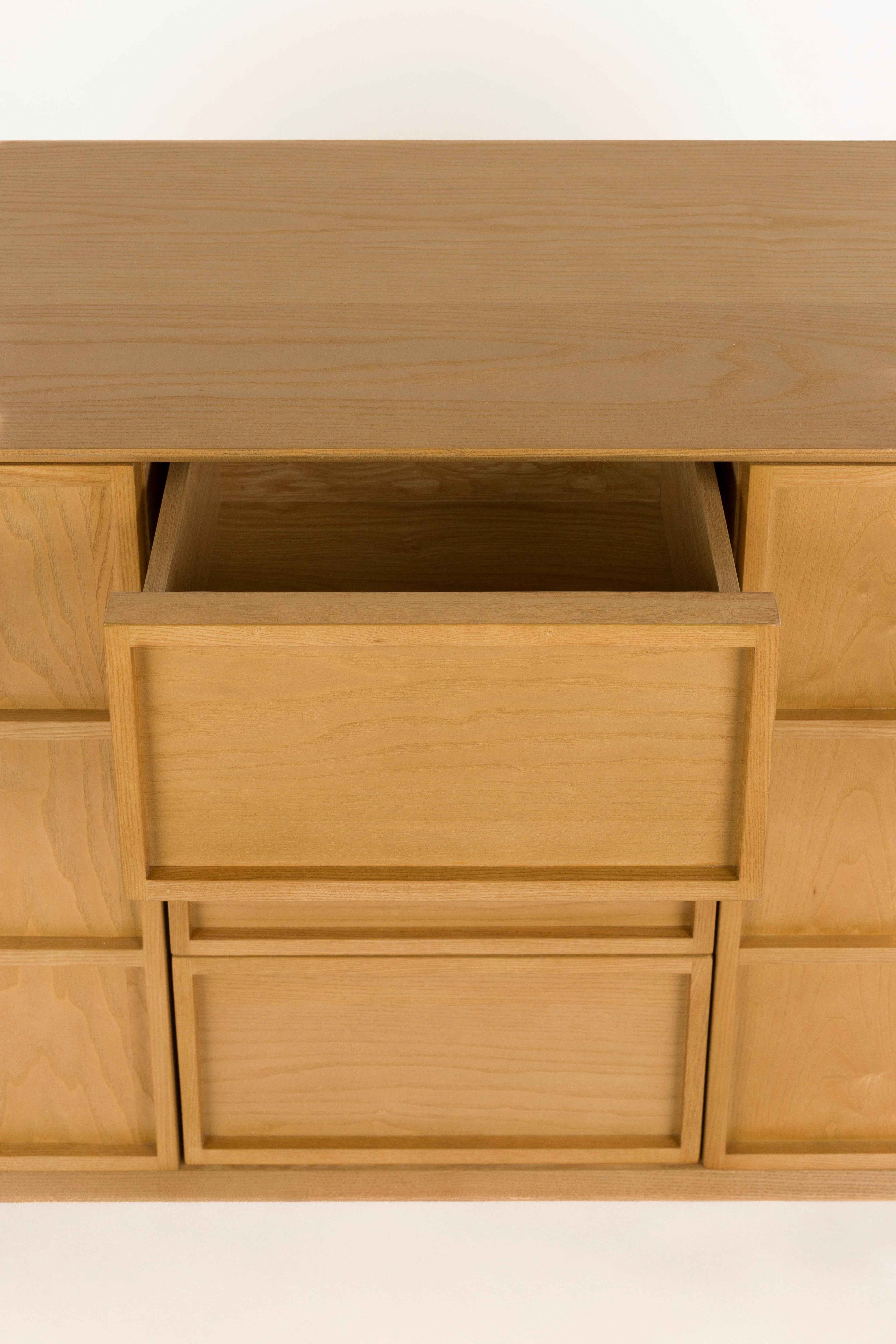 Raster Ash Wood Sideboard - High