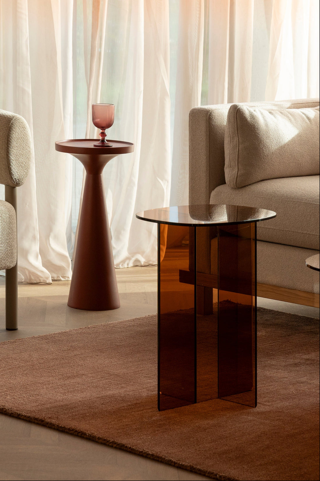 Linea Smoked Glass Side Table