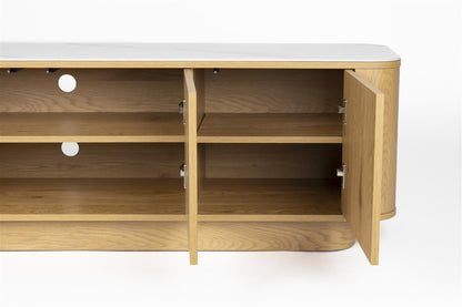 Alamora Low Side Board - Oak Tone