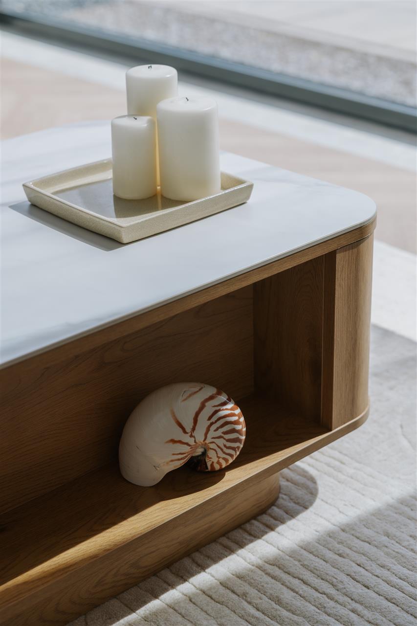 Alamora Coffee Table - Oak Tone