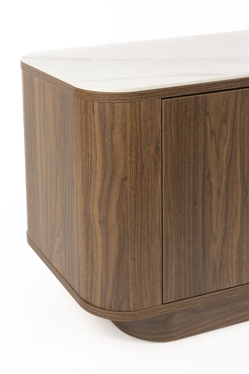 Alamora Low Side Board - Walnut Tone