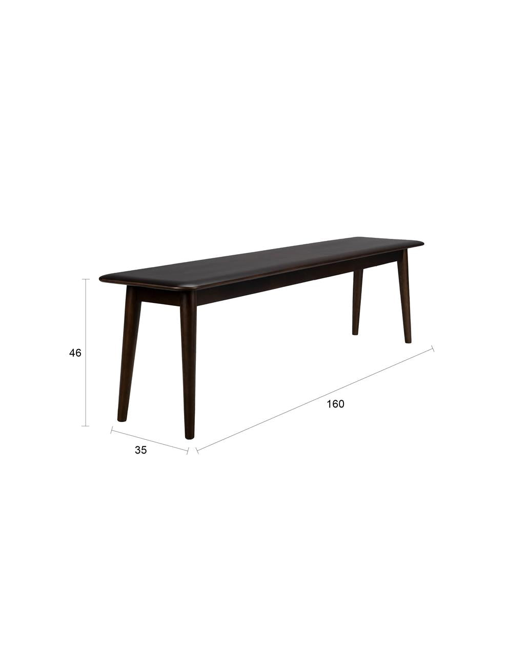 Elroy Bench - Dark Rubber Wood