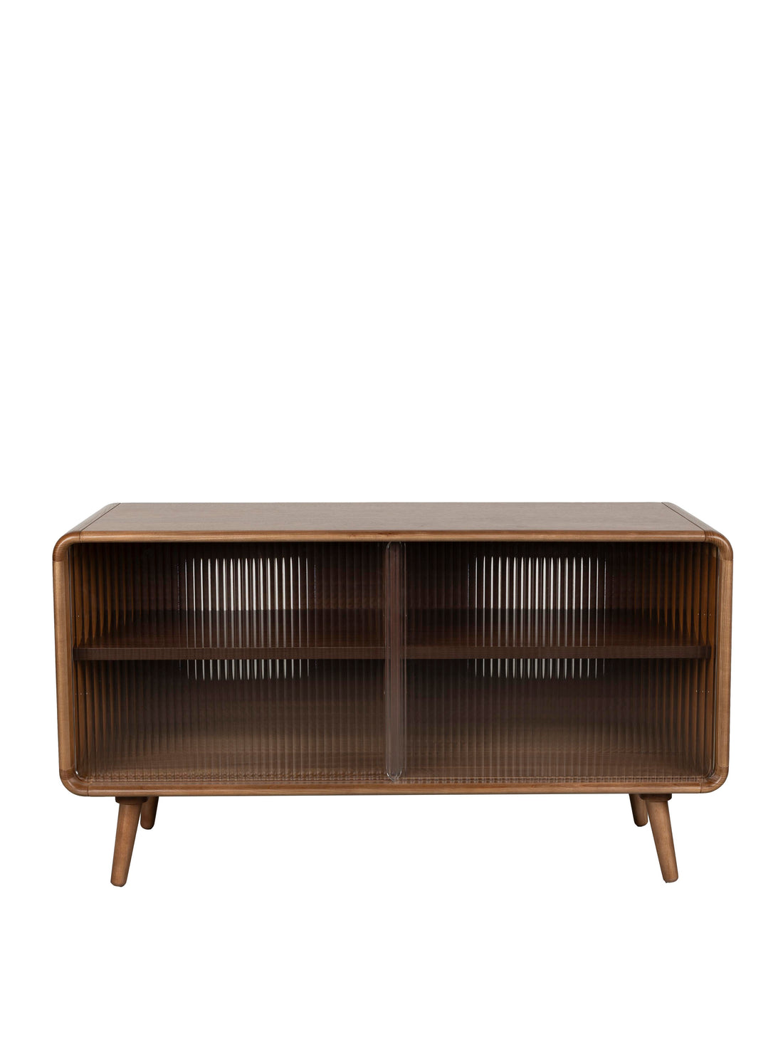Rise Wood &amp; Ribbed Glass Sideboard - Walnut - Medium