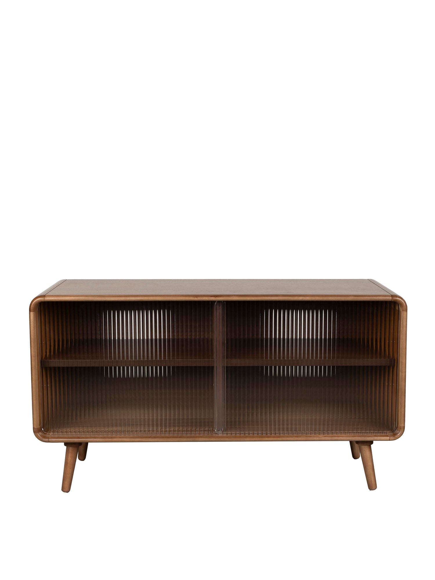 Rise Wood &amp; Ribbed Glass Sideboard - Walnut - Medium