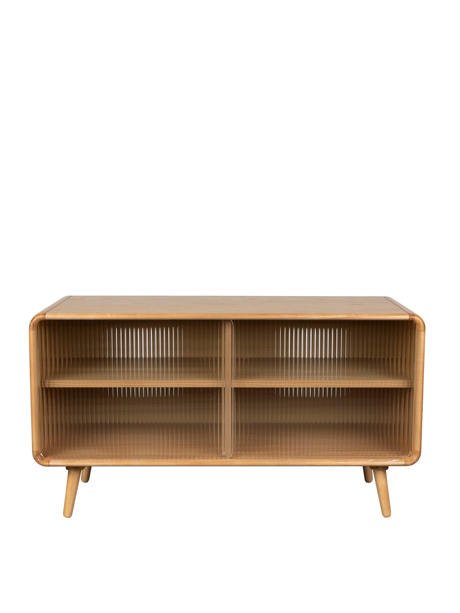 Rise Wood &amp; Ribbed Glass Sideboard - Natural - Medium