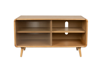 Rise Wood &amp; Ribbed Glass Sideboard - Natural - Medium