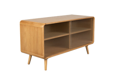 Rise Wood &amp; Ribbed Glass Sideboard - Natural - Medium