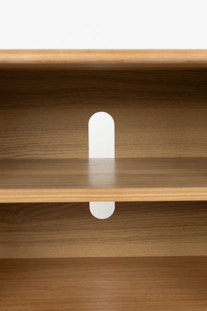Rise Wood &amp; Ribbed Glass Sideboard - Natural - Medium