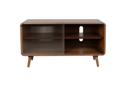 Rise Wood &amp; Ribbed Glass Sideboard - Walnut - Medium