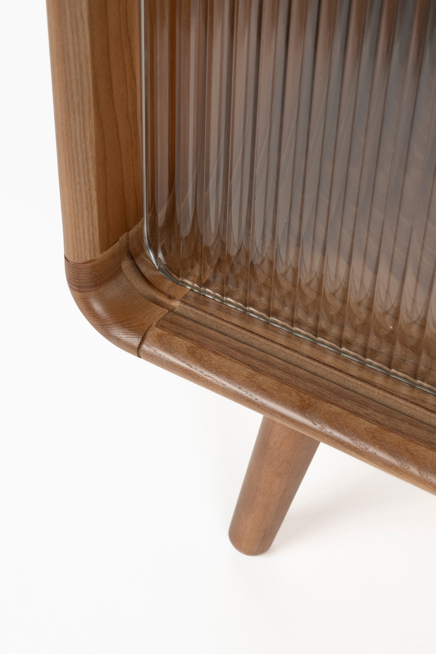 Rise Wood &amp; Ribbed Glass Sideboard - Walnut - Medium