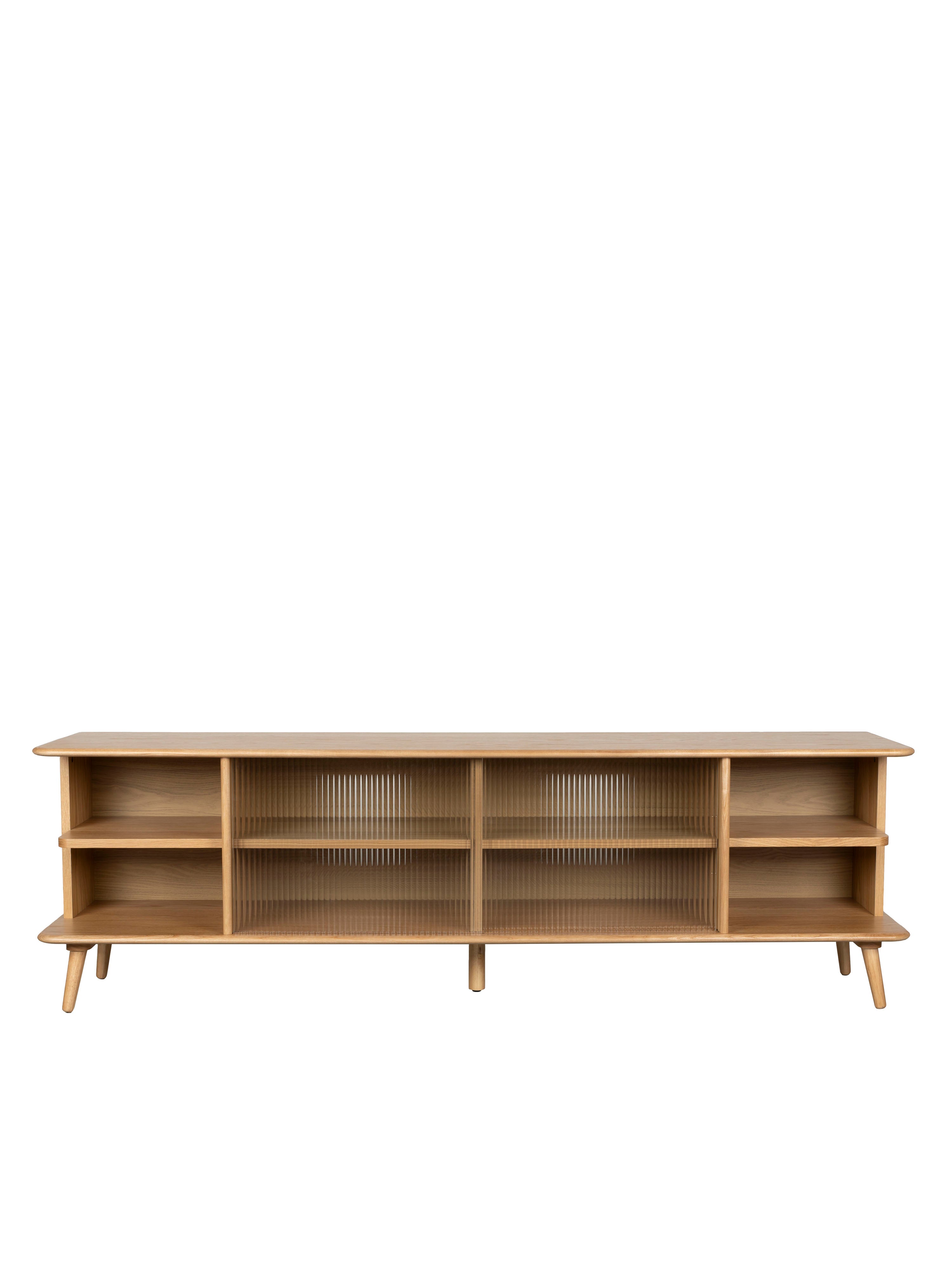 Rise Wood &amp; Ribbed Glass Sideboard - Natural - Large