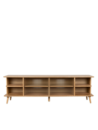 Rise Wood &amp; Ribbed Glass Sideboard - Natural - Large