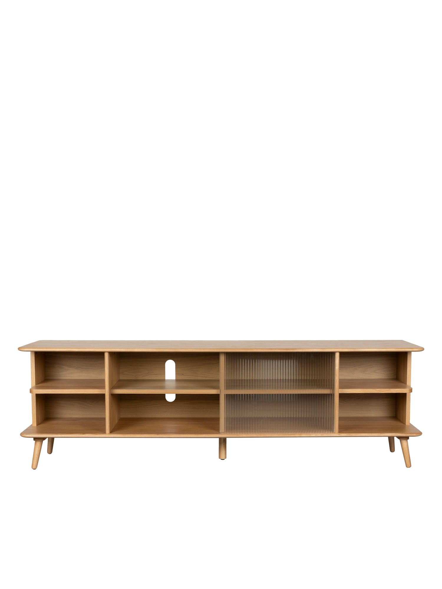 Rise Wood &amp; Ribbed Glass Sideboard - Natural - Large