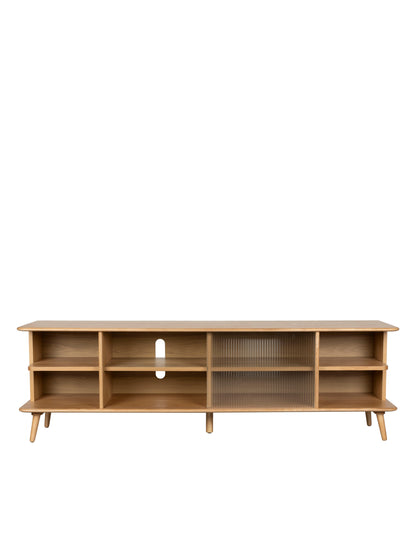 Rise Wood &amp; Ribbed Glass Sideboard - Natural - Large