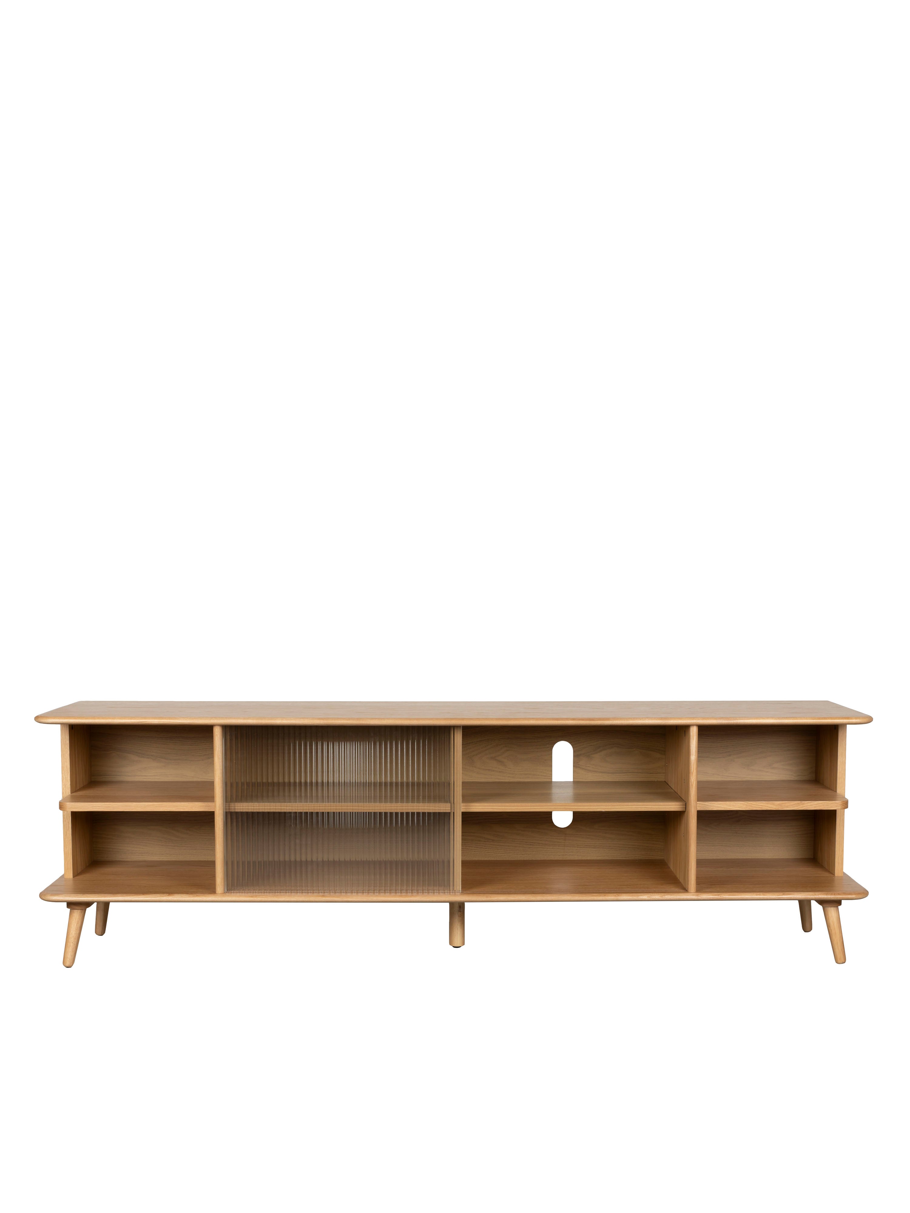 Rise Wood &amp; Ribbed Glass Sideboard - Natural - Large