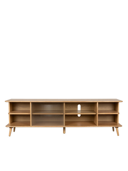 Rise Wood &amp; Ribbed Glass Sideboard - Natural - Large