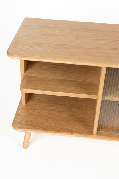 Rise Wood &amp; Ribbed Glass Sideboard - Natural - Large