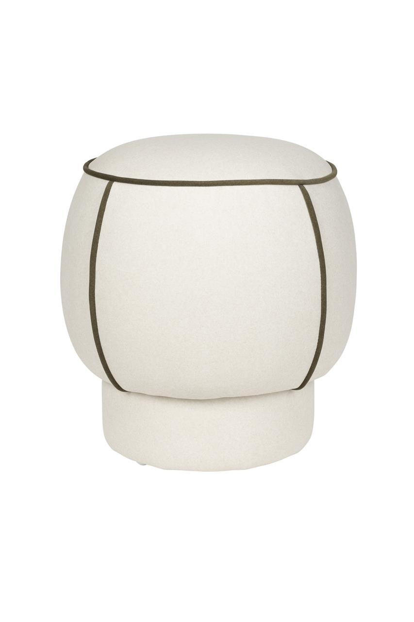 Marina White Contrast Round Stool