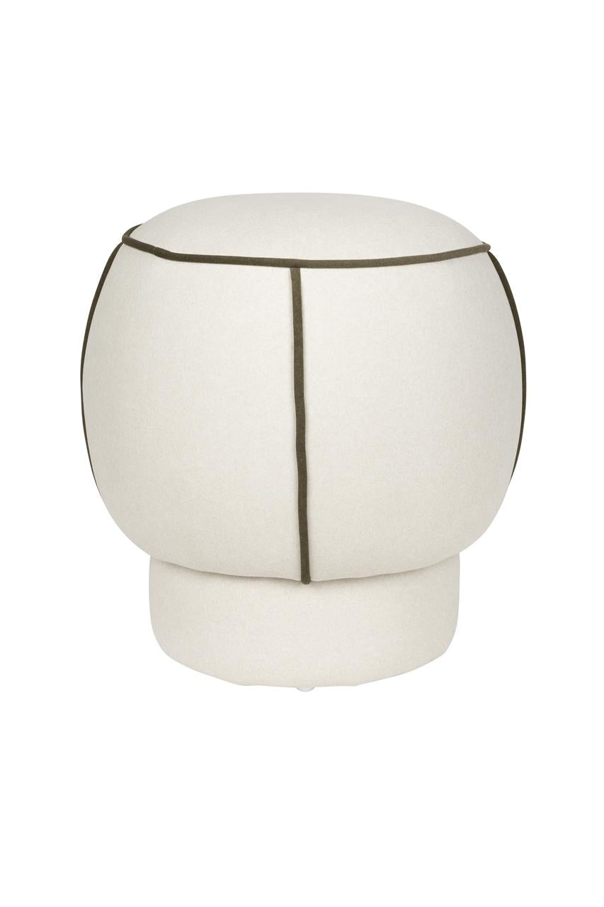 Marina White Contrast Round Stool