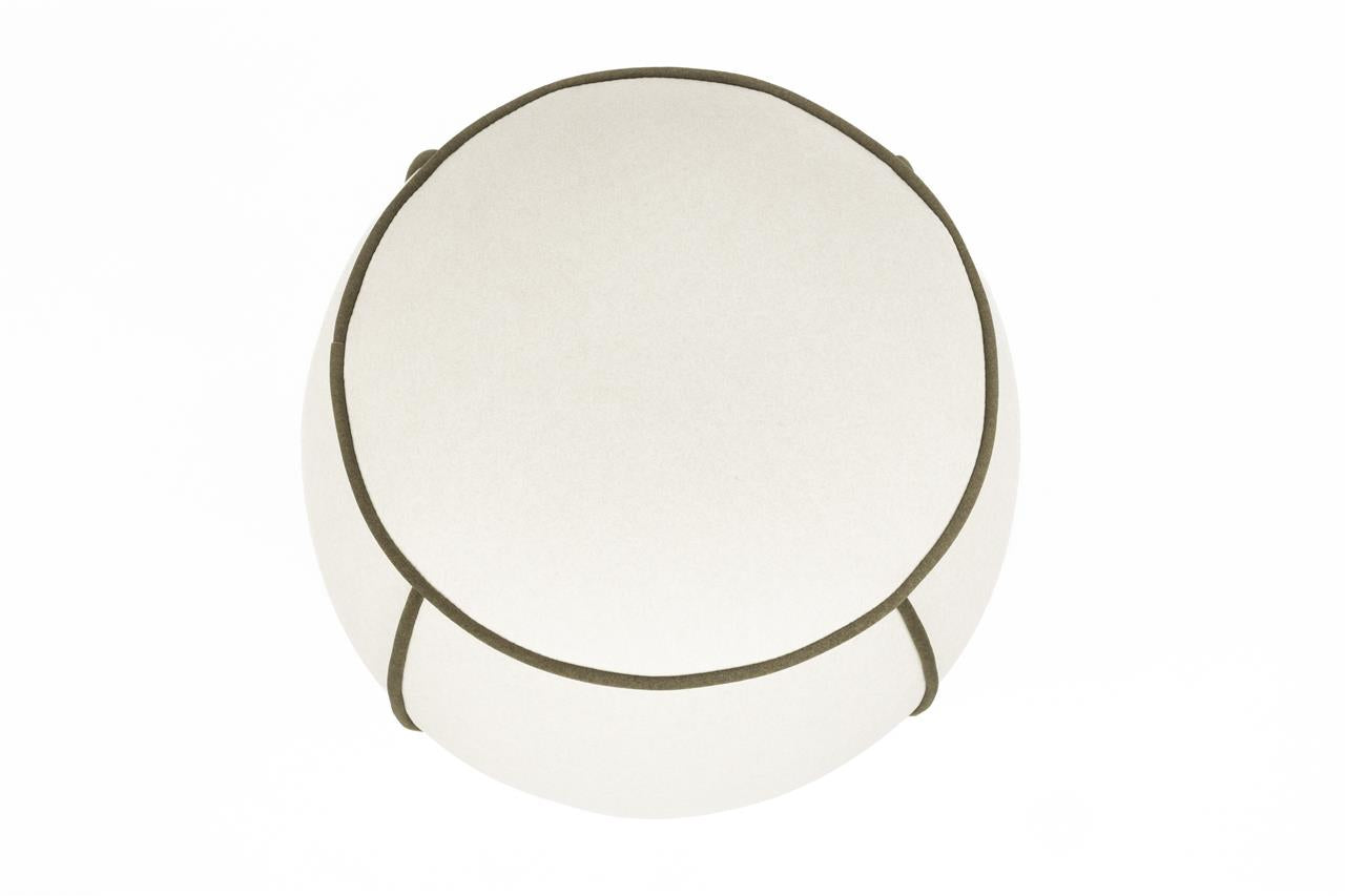 Marina White Contrast Round Stool