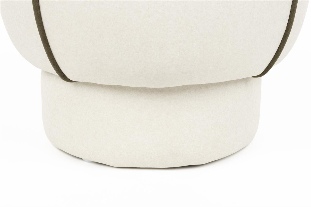 Marina White Contrast Round Stool