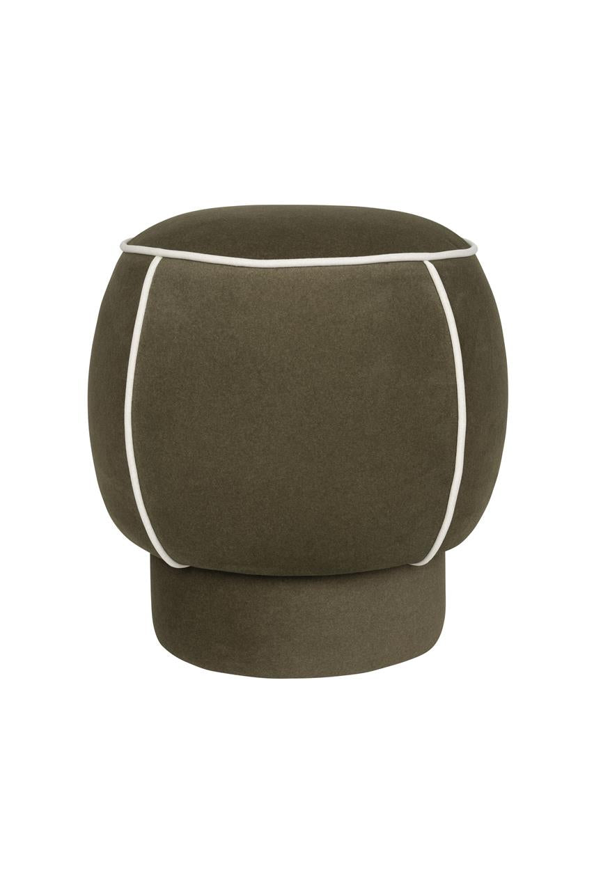 Marina Olive Contrast Round Stool