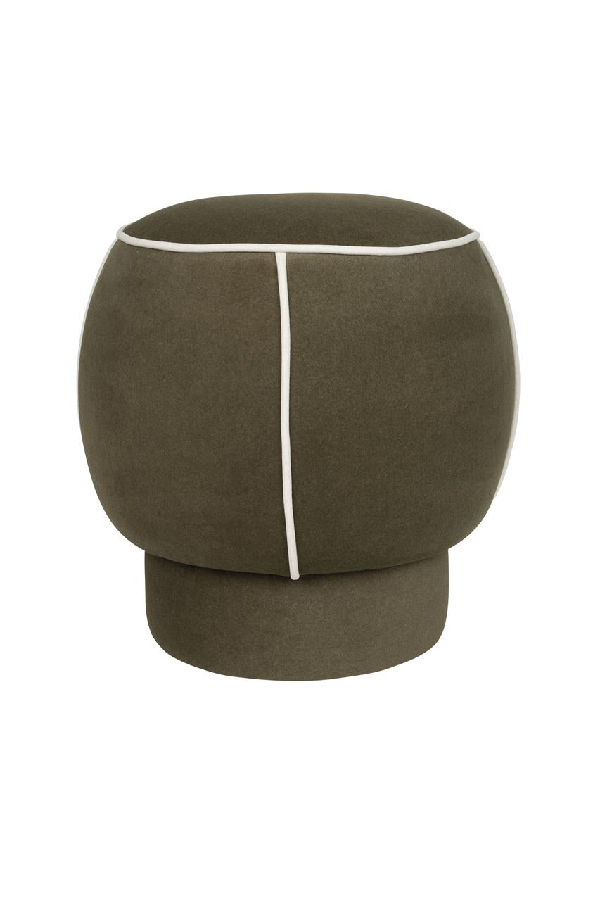 Marina Olive Contrast Round Stool