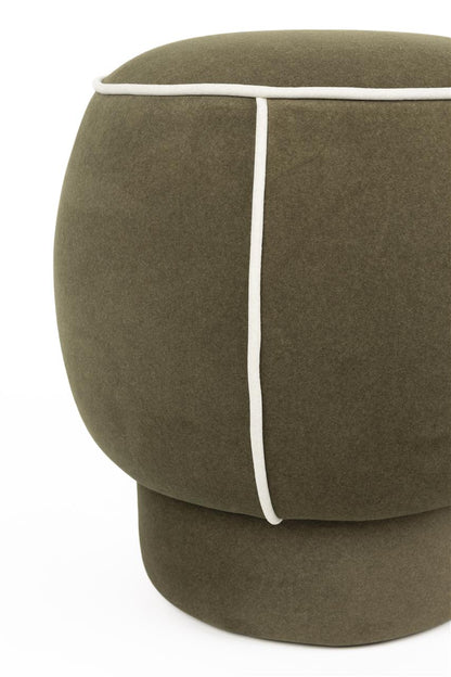 Marina Olive Contrast Round Stool