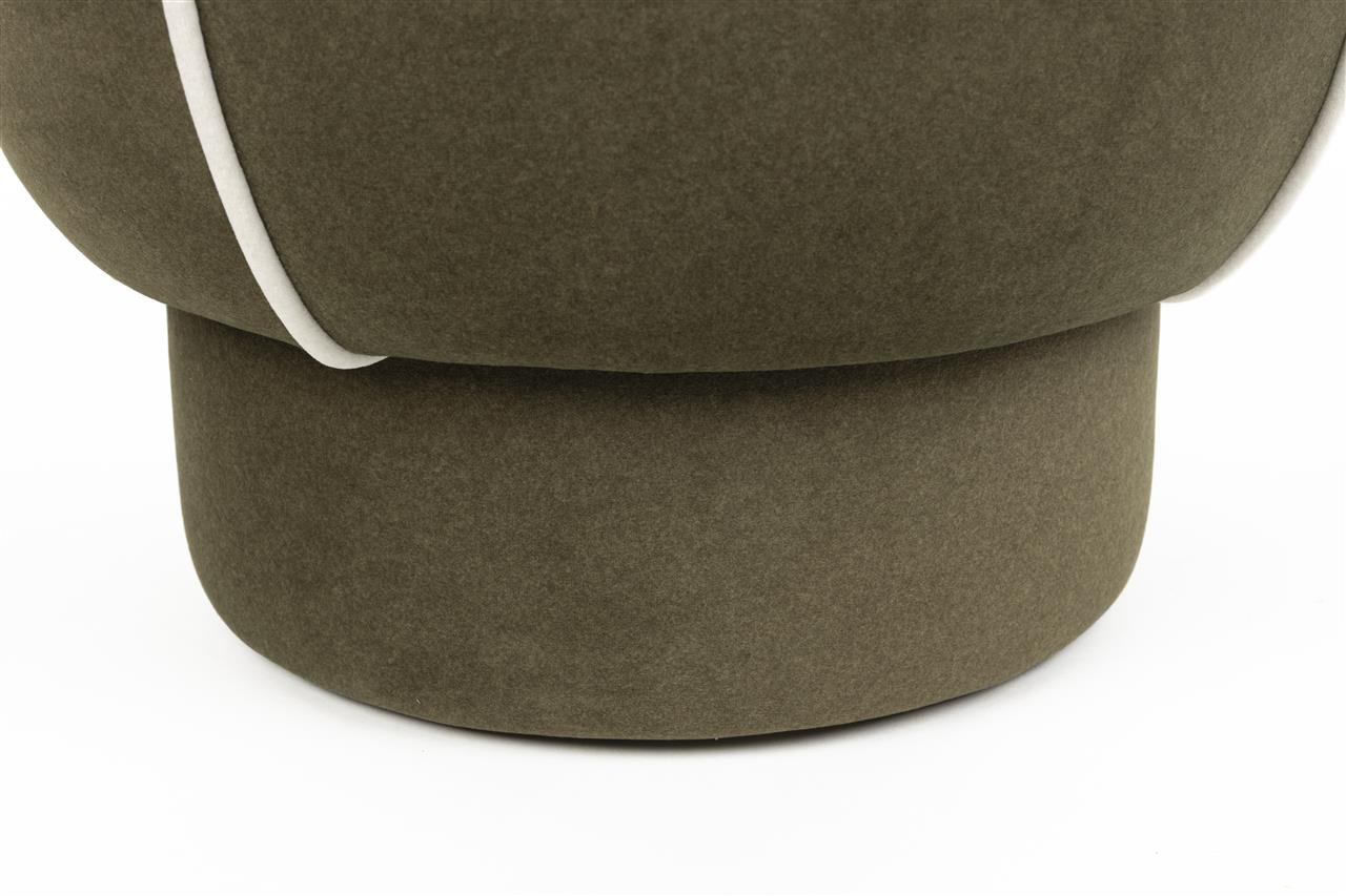 Marina Olive Contrast Round Stool