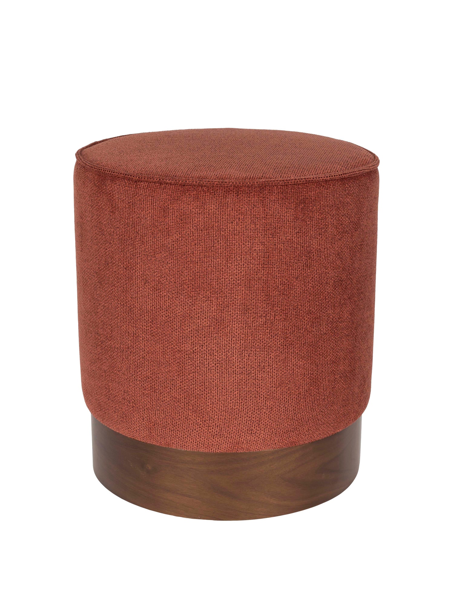 Bellevue Walnut Stool - Burnt Red