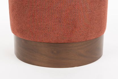 Bellevue Walnut Stool - Burnt Red