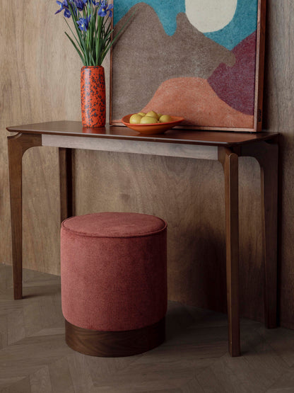 Bellevue Walnut Stool - Burnt Red