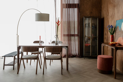Bellevue Walnut Stool - Burnt Red