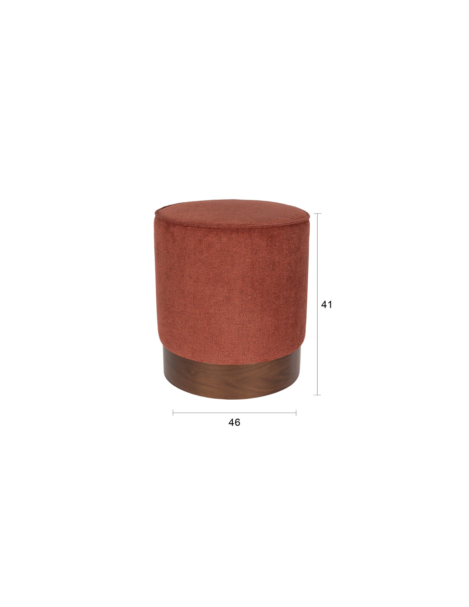 Bellevue Walnut Stool - Burnt Red