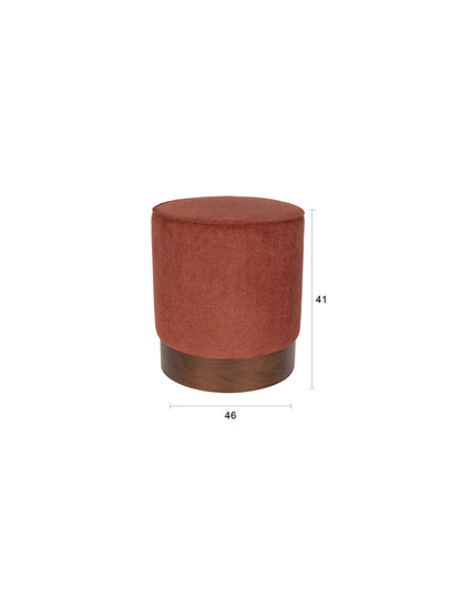 Bellevue Walnut Stool - Burnt Red