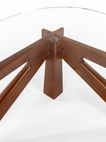 Norwin Glass &amp; Rubberwood Coffee Table