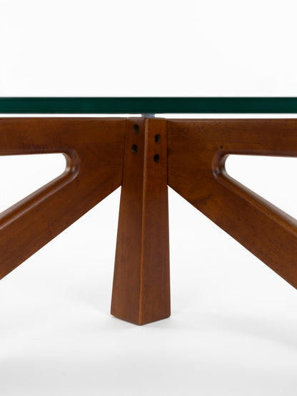 Norwin Glass &amp; Rubberwood Coffee Table