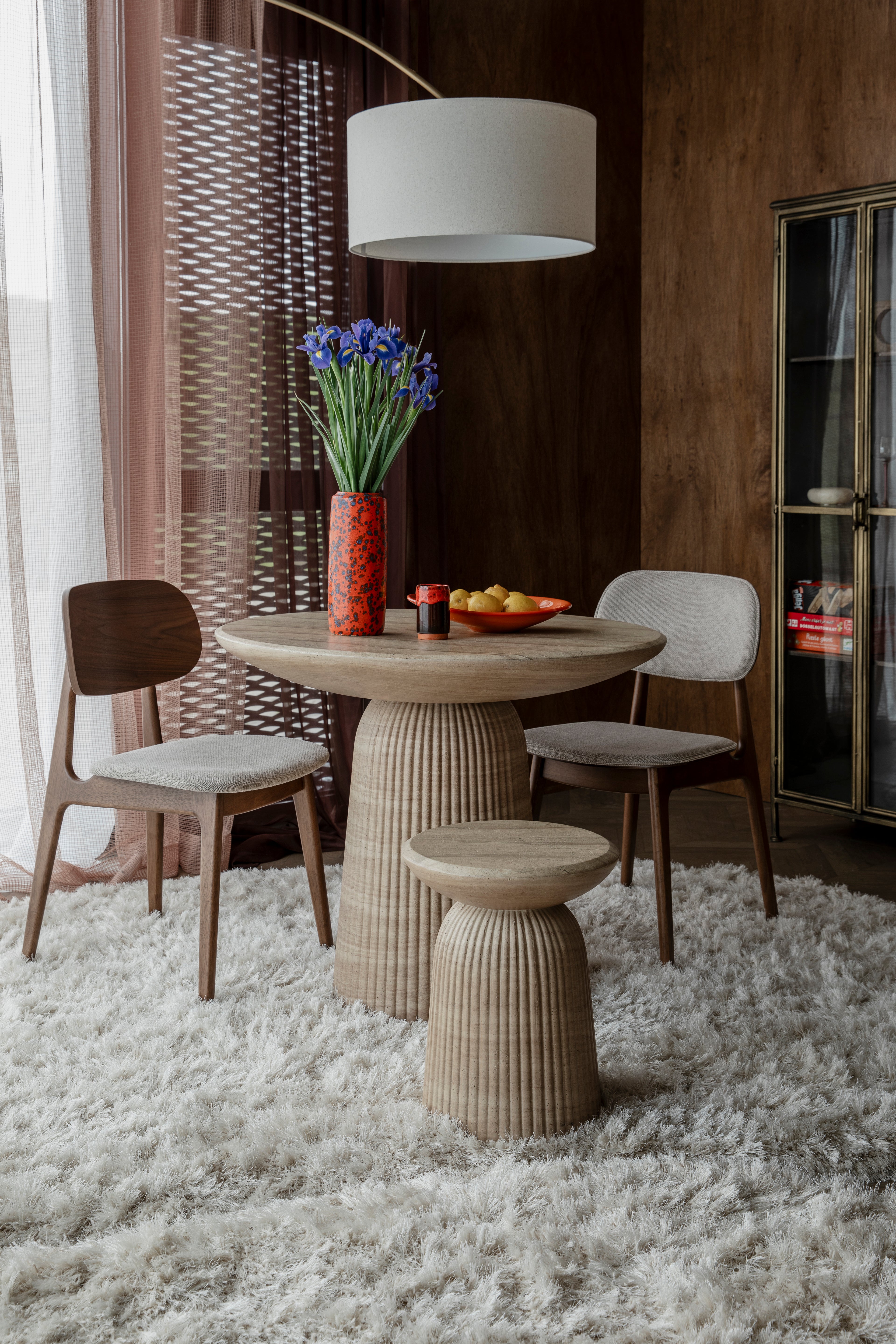 Brison Natural Stone Concrete Side Table / Stool