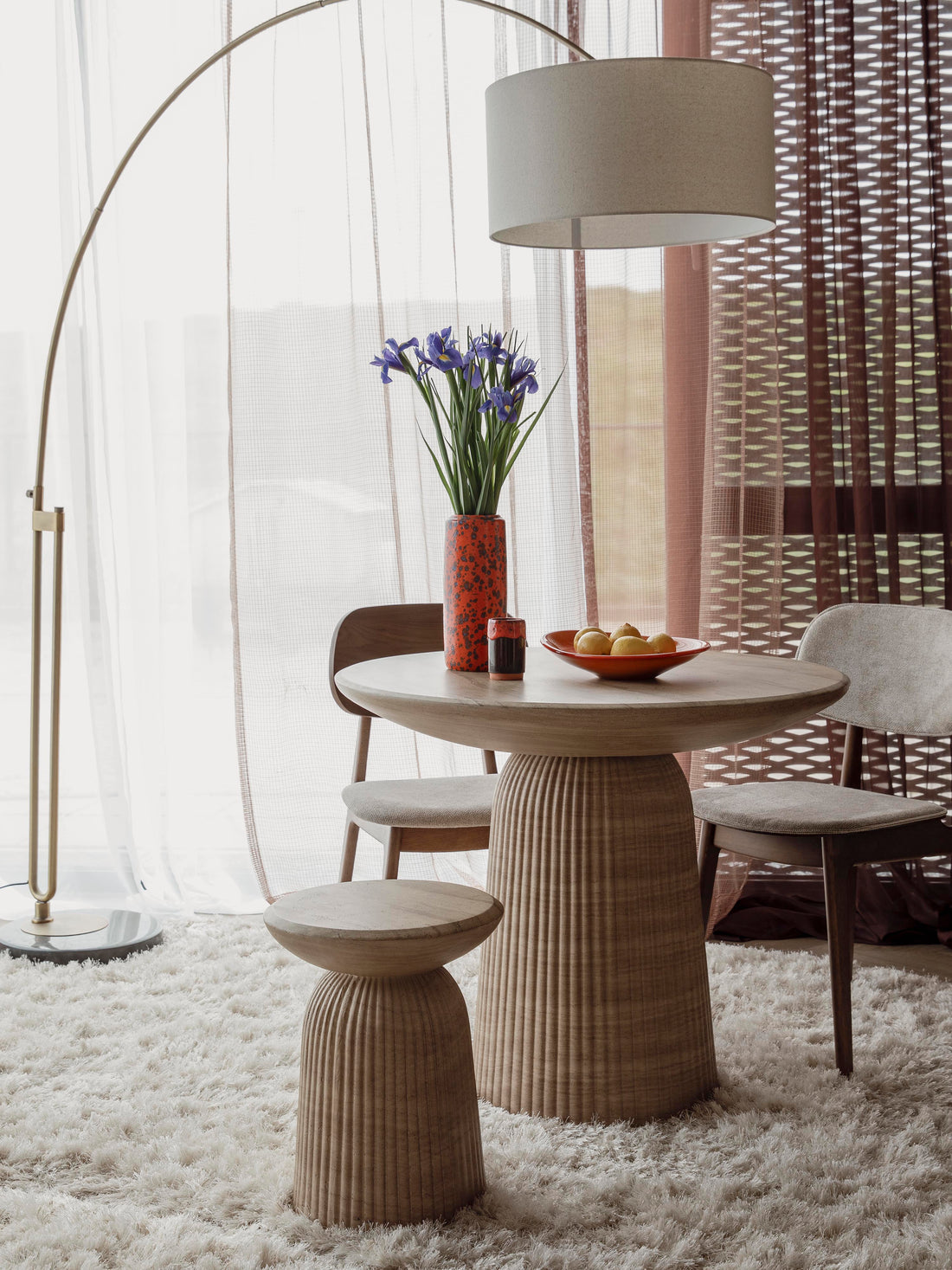 Brison Natural Stone Concrete Dining Table