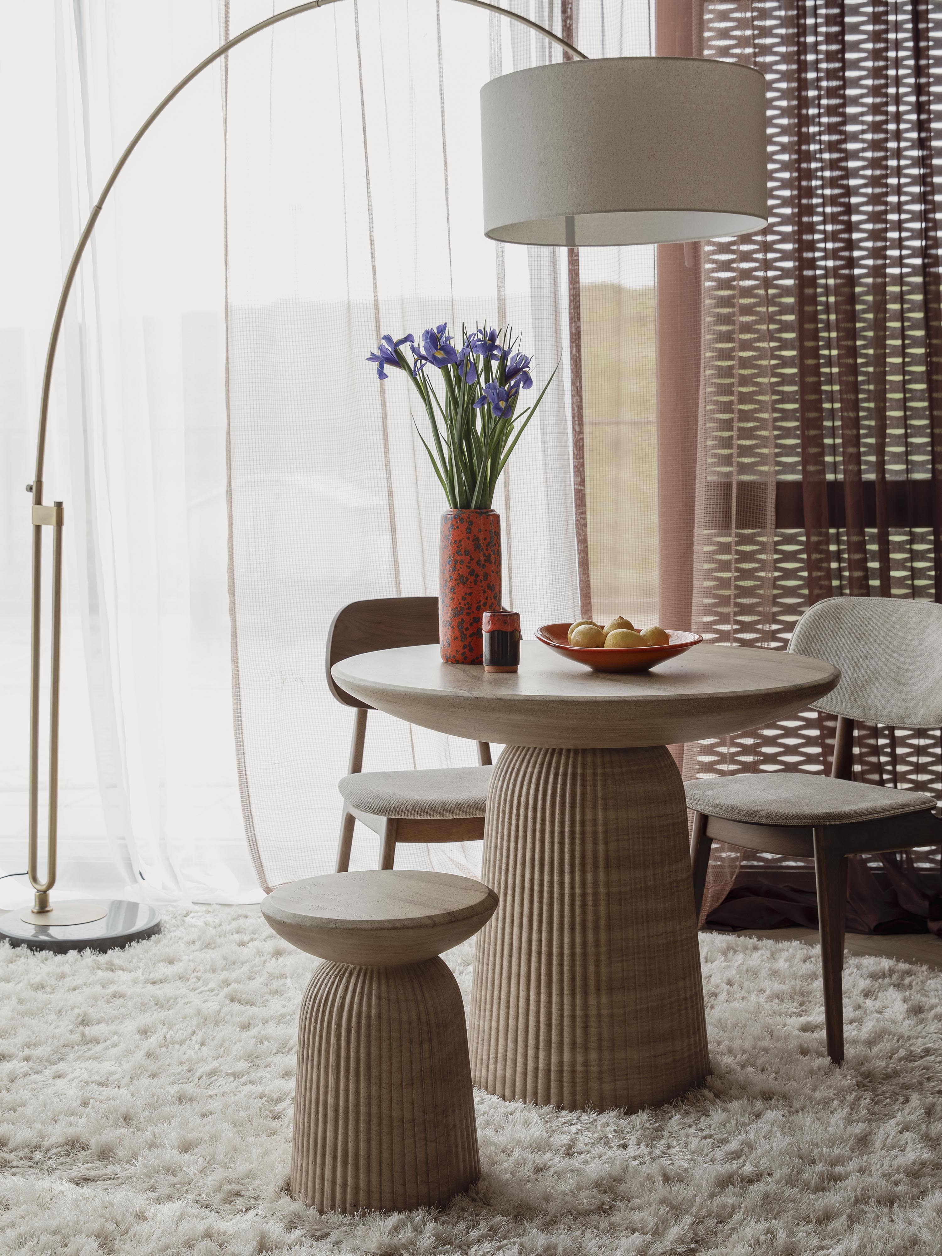 Brison Natural Stone Concrete Dining Table