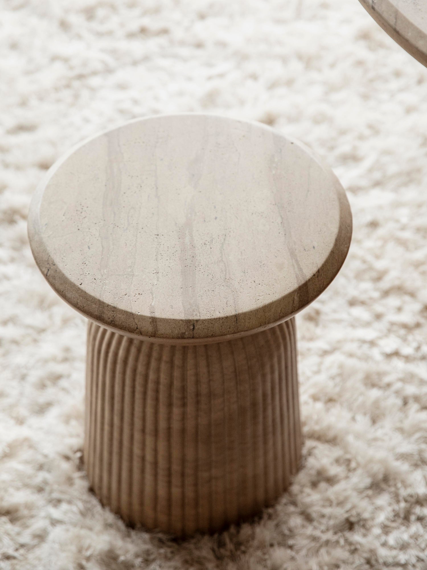 Brison Natural Stone Concrete Side Table / Stool