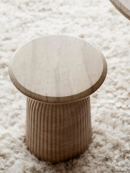 Brison Natural Stone Concrete Side Table / Stool