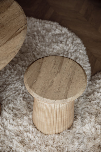Brison Natural Stone Concrete Side Table / Stool