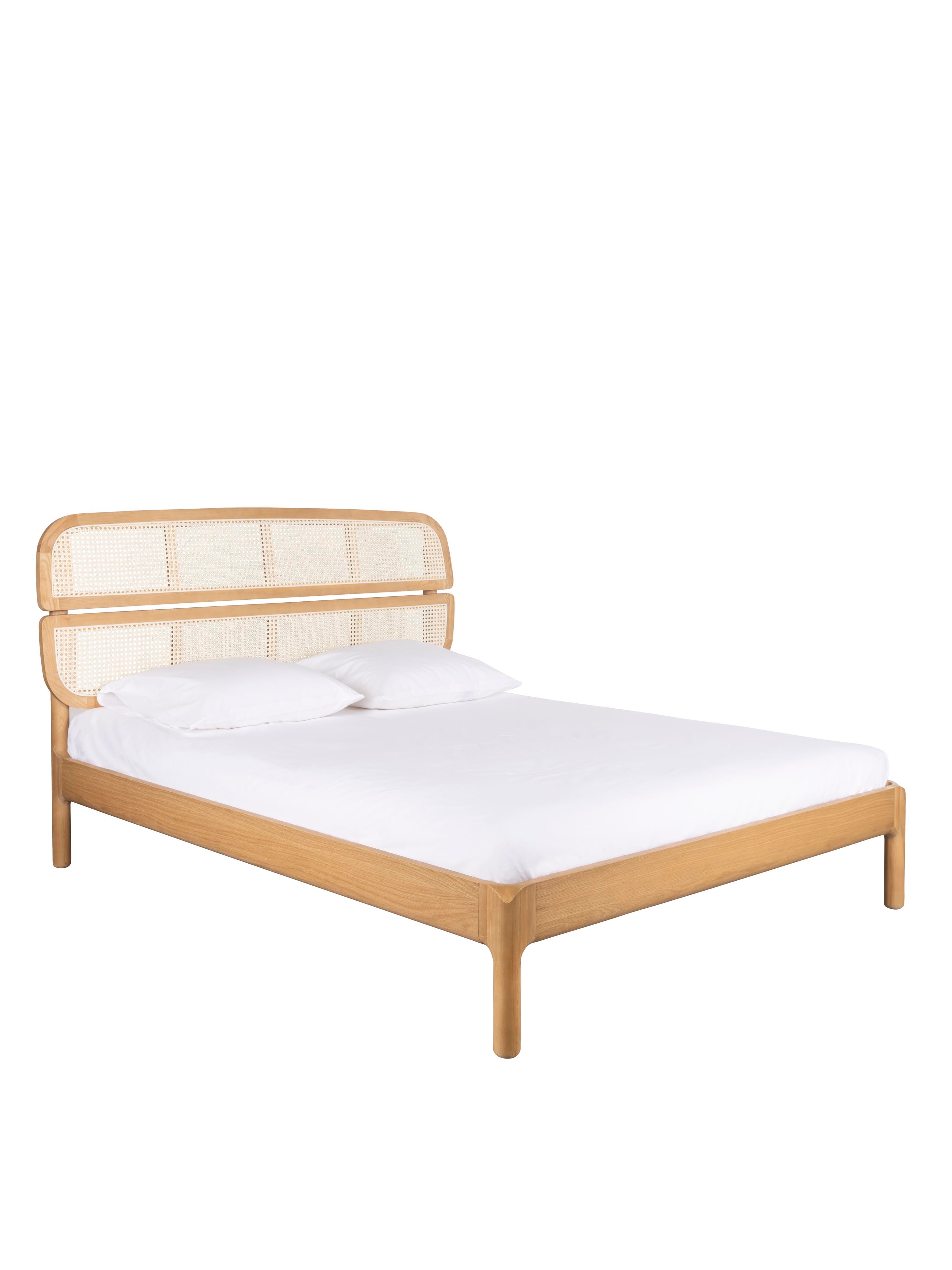 Storm Wooden Bed With Webbing Detail Headboard - 2 Sizes Available