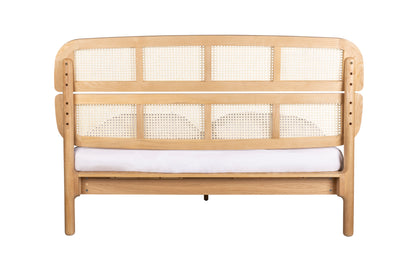 Storm Wooden Bed With Webbing Detail Headboard - 2 Sizes Available