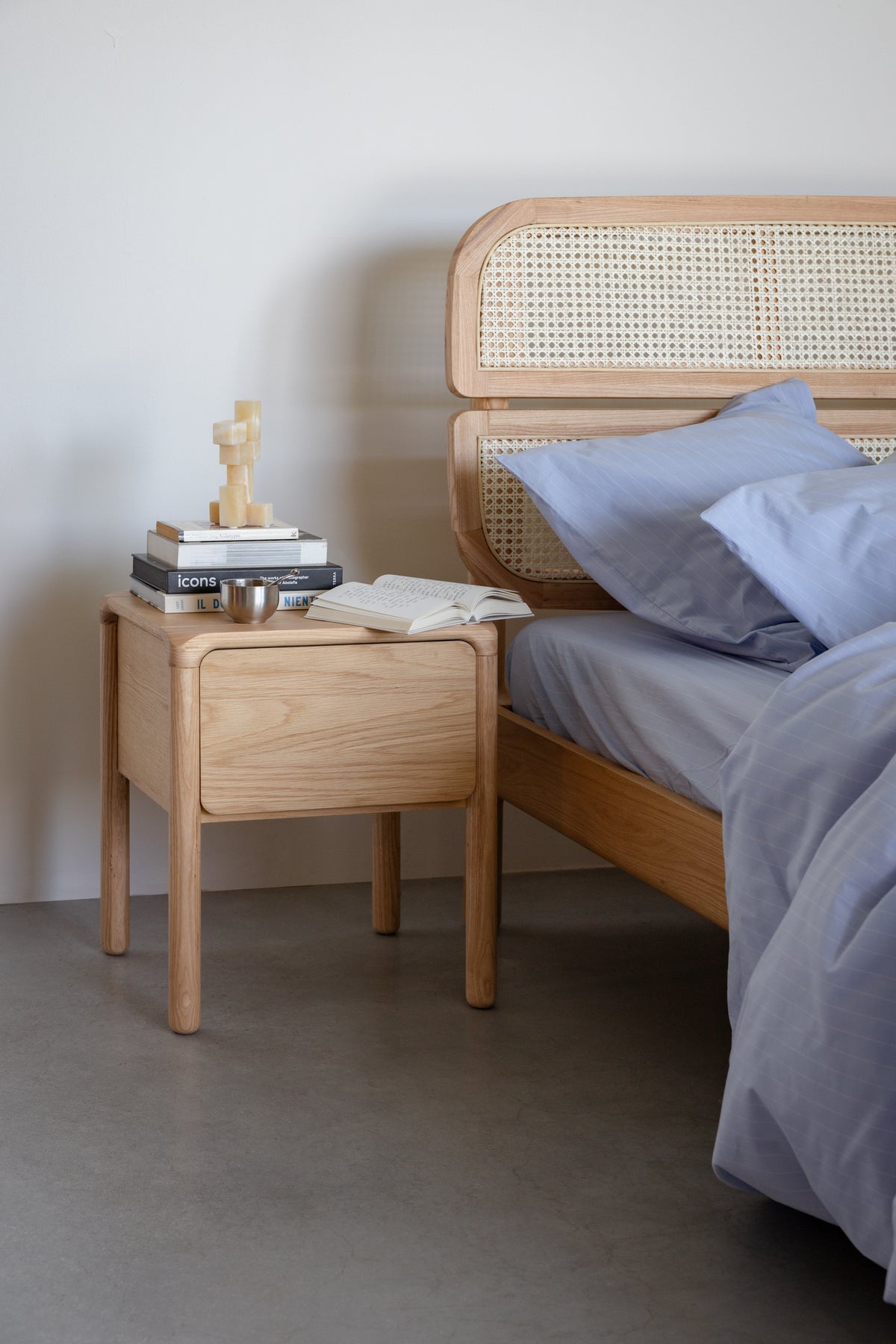 Storm Wooden Bed With Webbing Detail Headboard - 2 Sizes Available