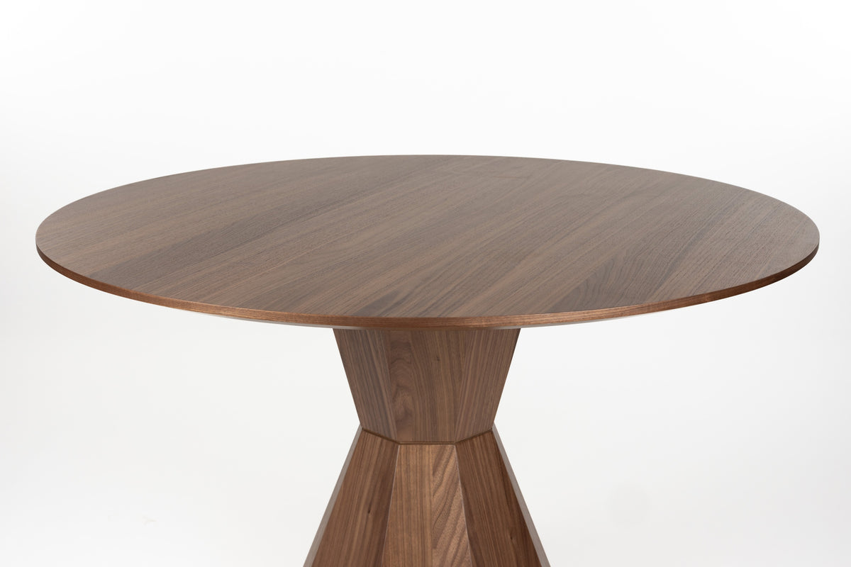 Lotus Round Wooden Dining Table Walnut